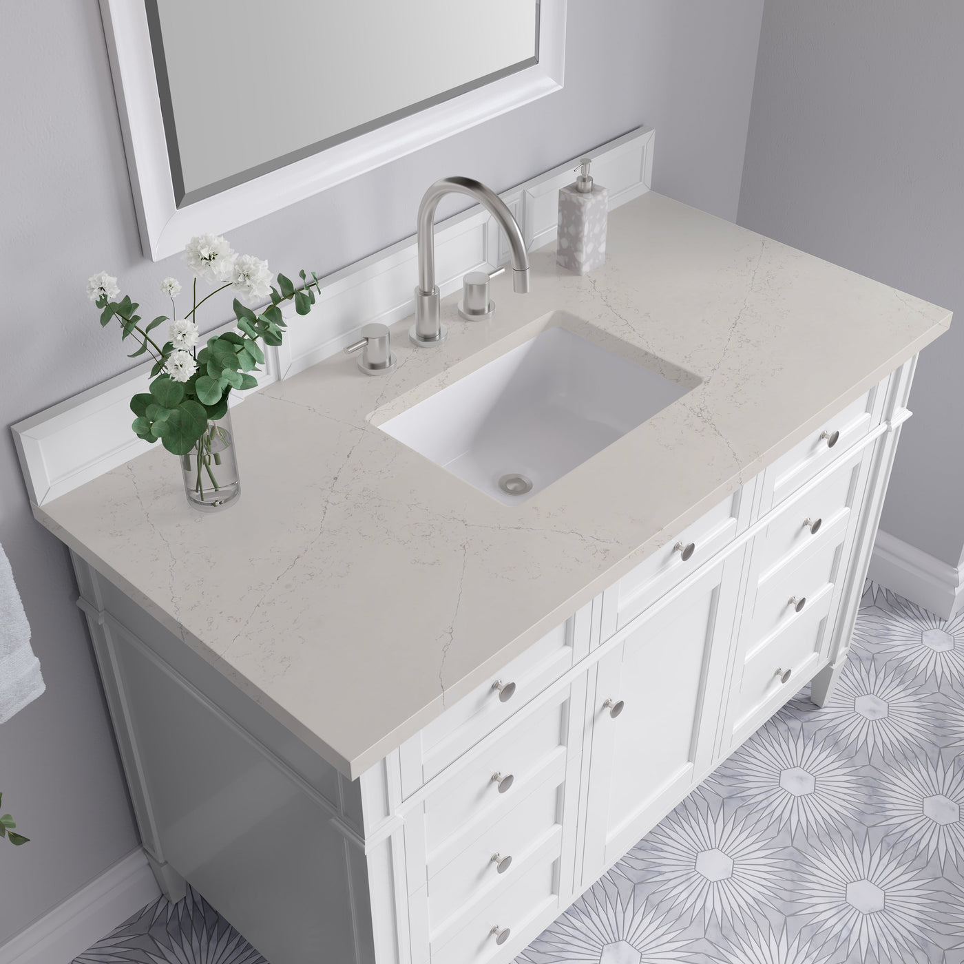 James Martin Brittany 48" Single Bathroom Vanity, Bright White by James Martin