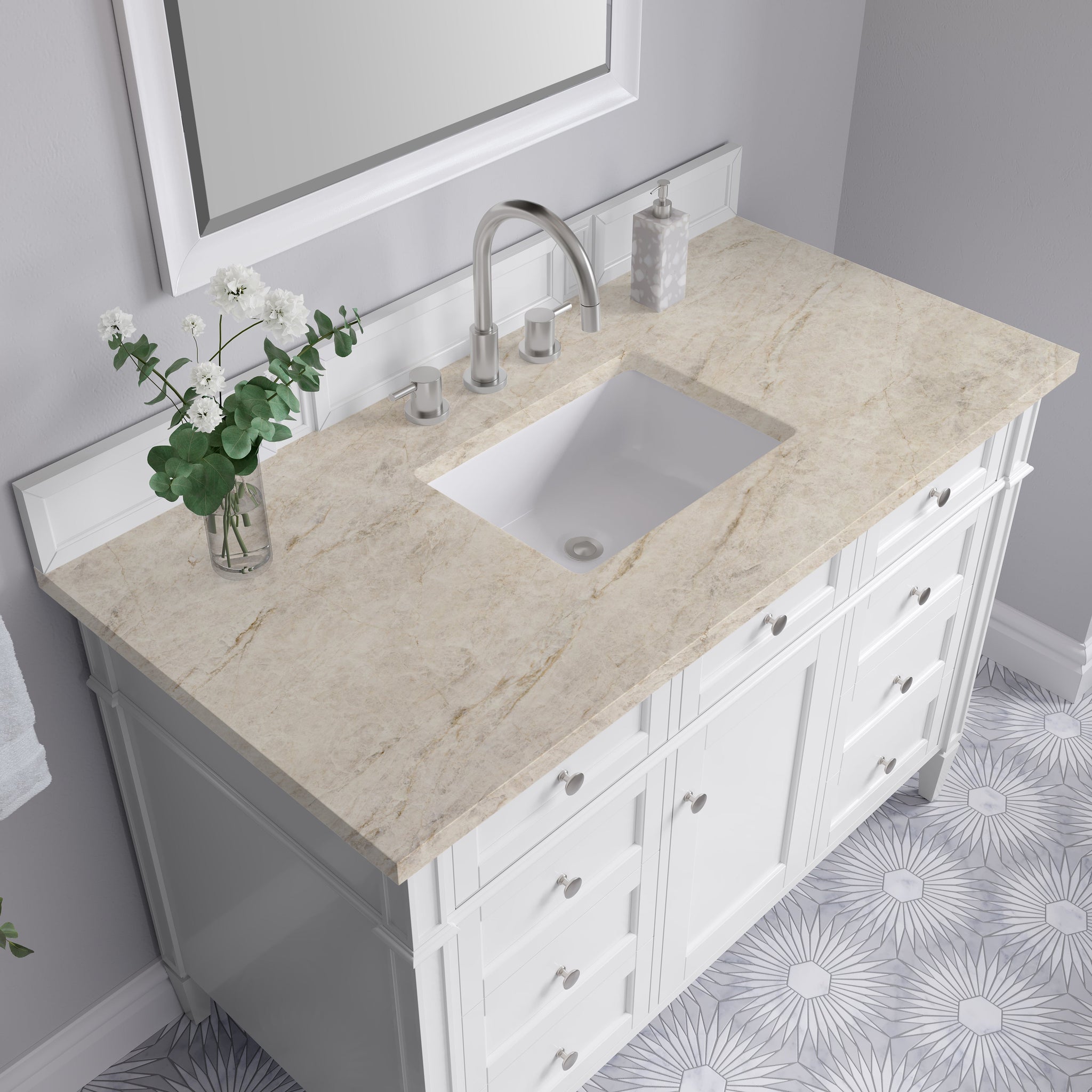 James Martin Brittany 48" Single Bathroom Vanity, Bright White by James Martin