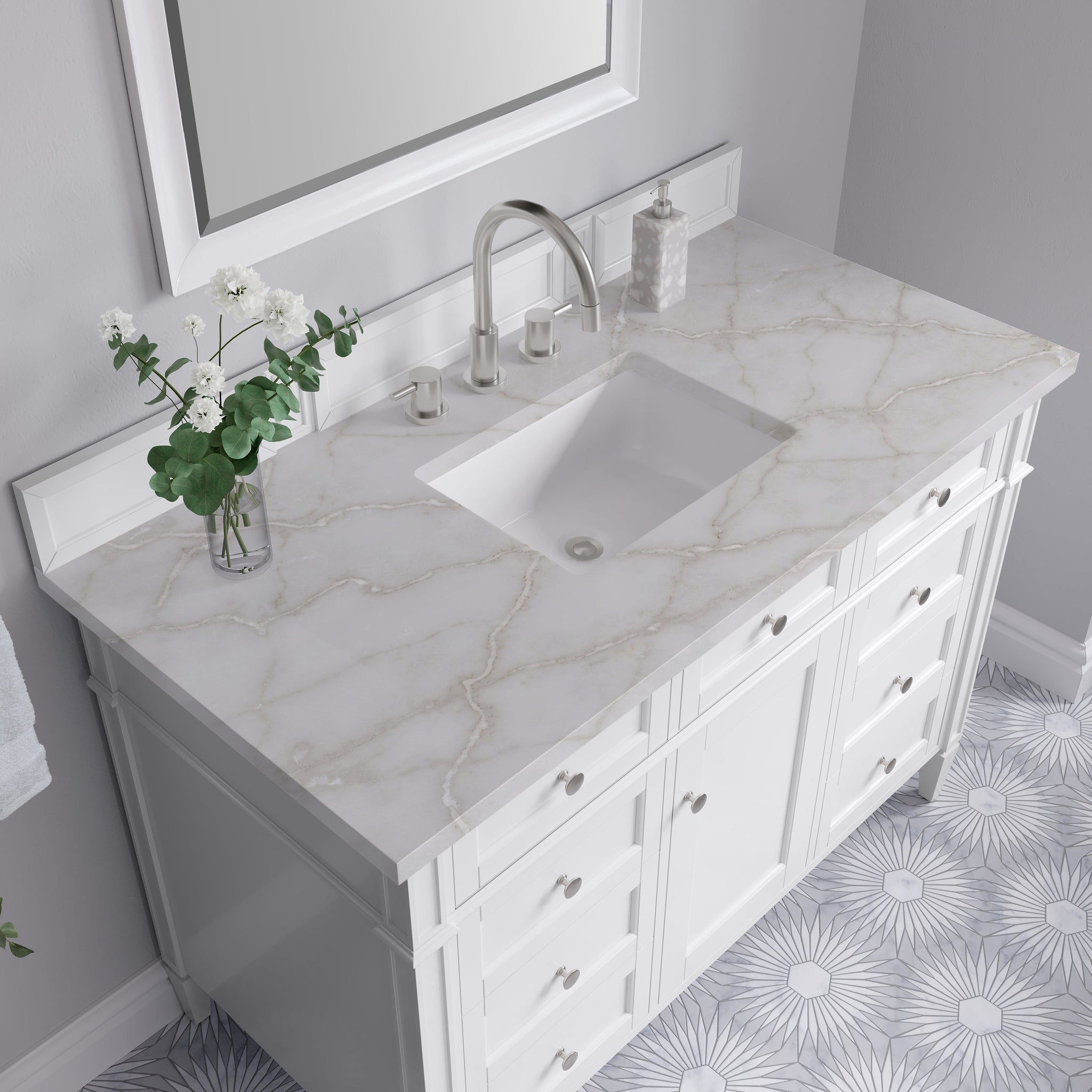 James Martin Brittany 48" Single Bathroom Vanity, Bright White by James Martin