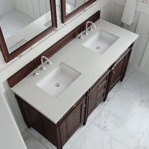 James Martin Brittany 60" Double Bathroom Vanity, Burnished Mahogany