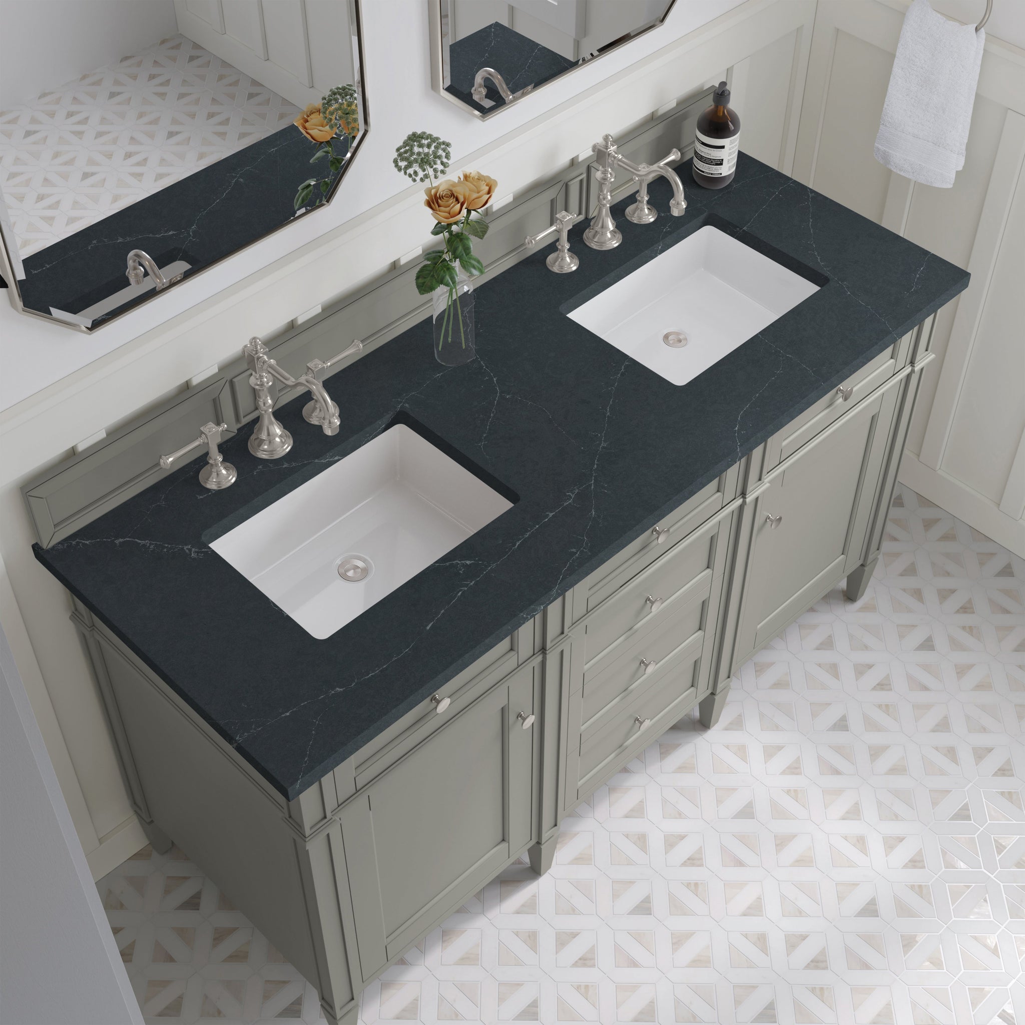James Martin Brittany 60" Double Bathroom Vanity, Urban Gray by James Martin