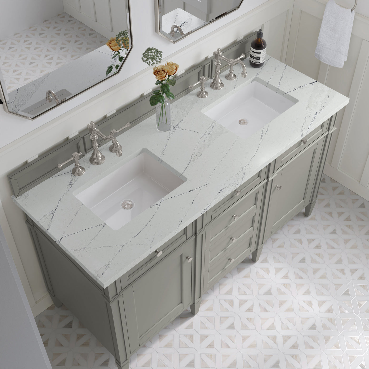 James Martin Brittany 60" Double Bathroom Vanity, Urban Gray by James Martin