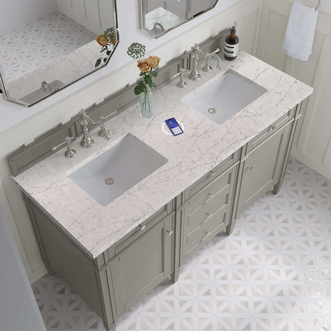 James Martin Brittany 60" Double Bathroom Vanity, Urban Gray by James Martin