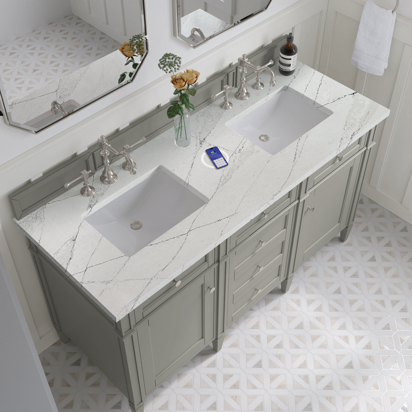 James Martin Brittany 60" Double Bathroom Vanity, Urban Gray by James Martin