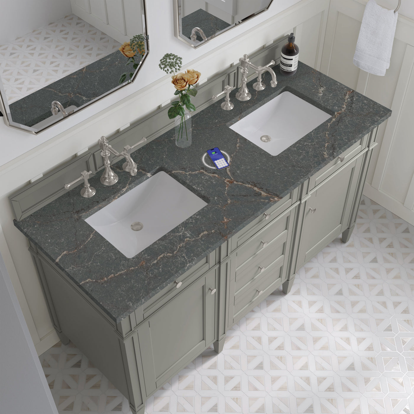 James Martin Brittany 60" Double Bathroom Vanity, Urban Gray by James Martin