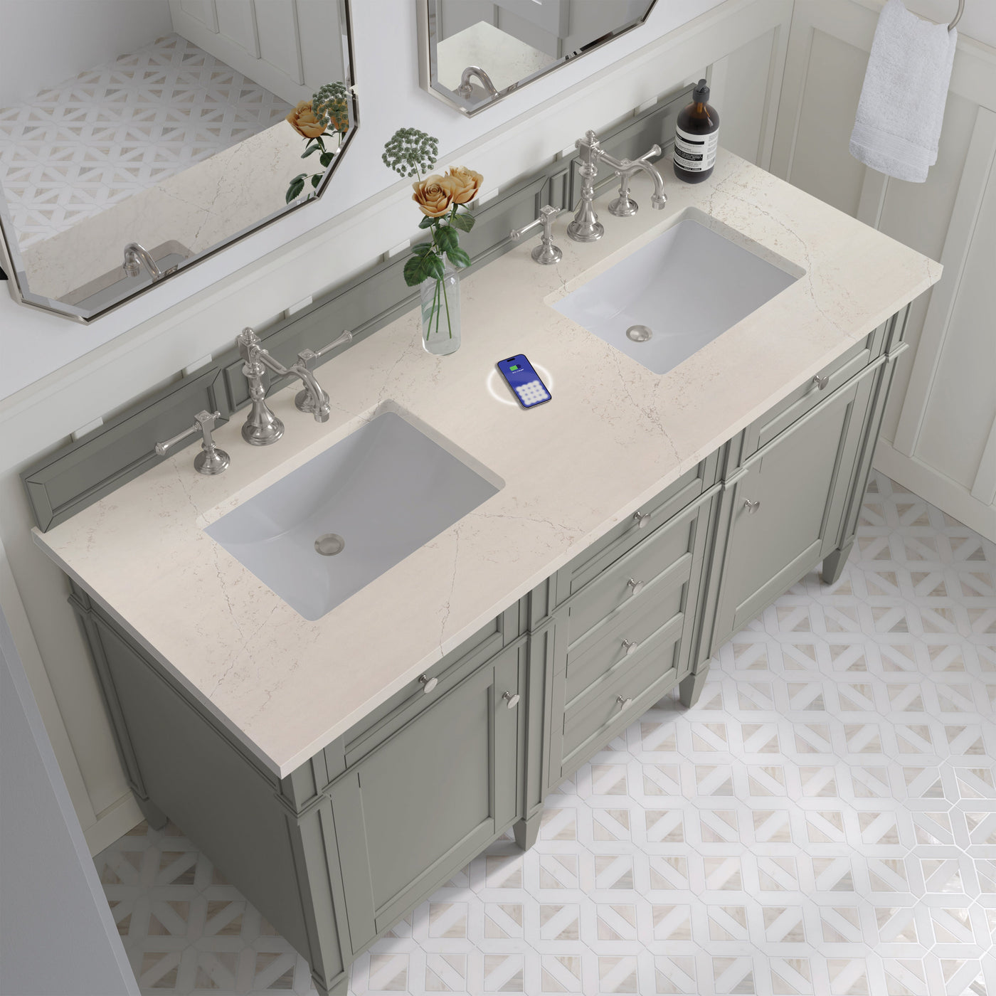 James Martin Brittany 60" Double Bathroom Vanity, Urban Gray by James Martin