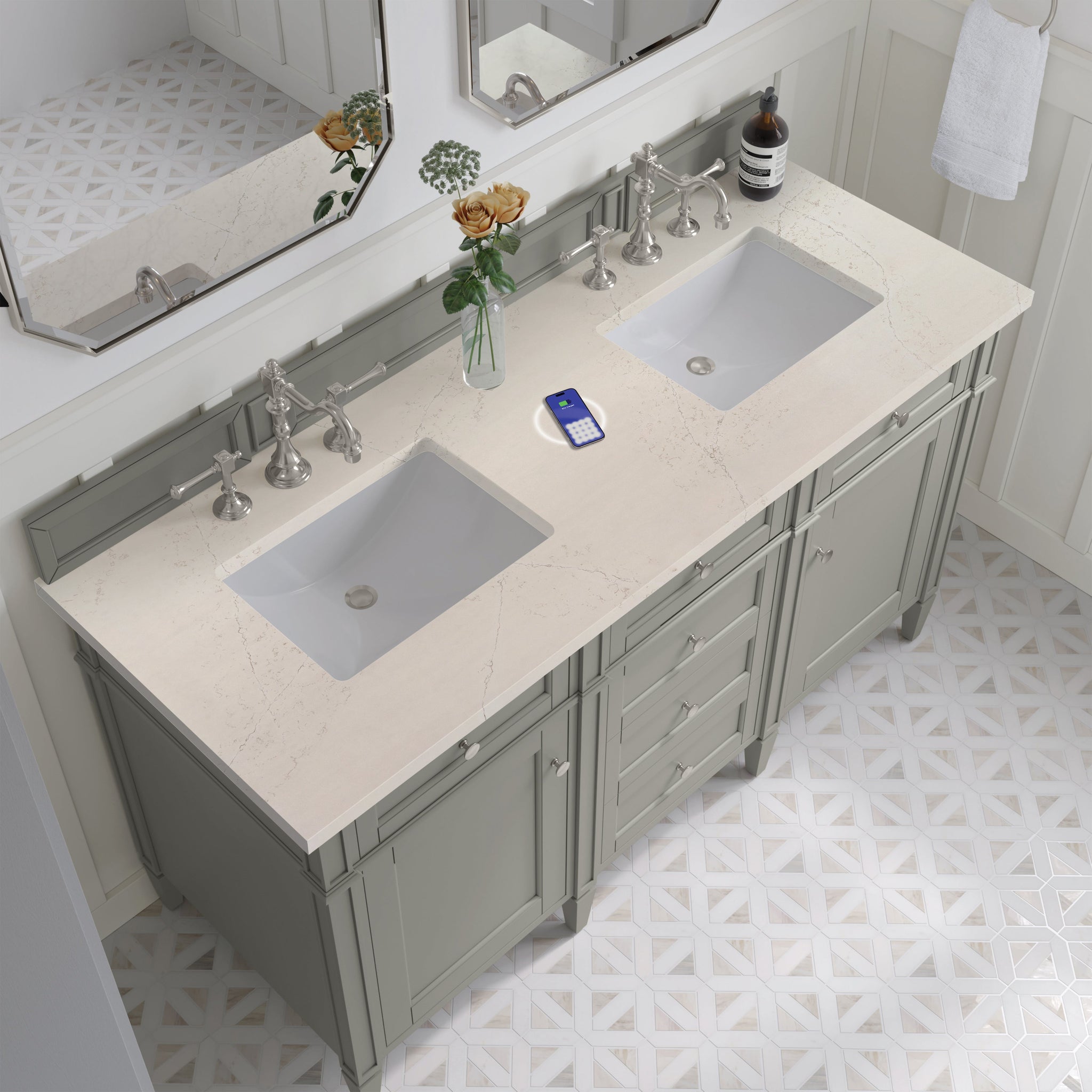 James Martin Brittany 60" Double Bathroom Vanity, Urban Gray by James Martin