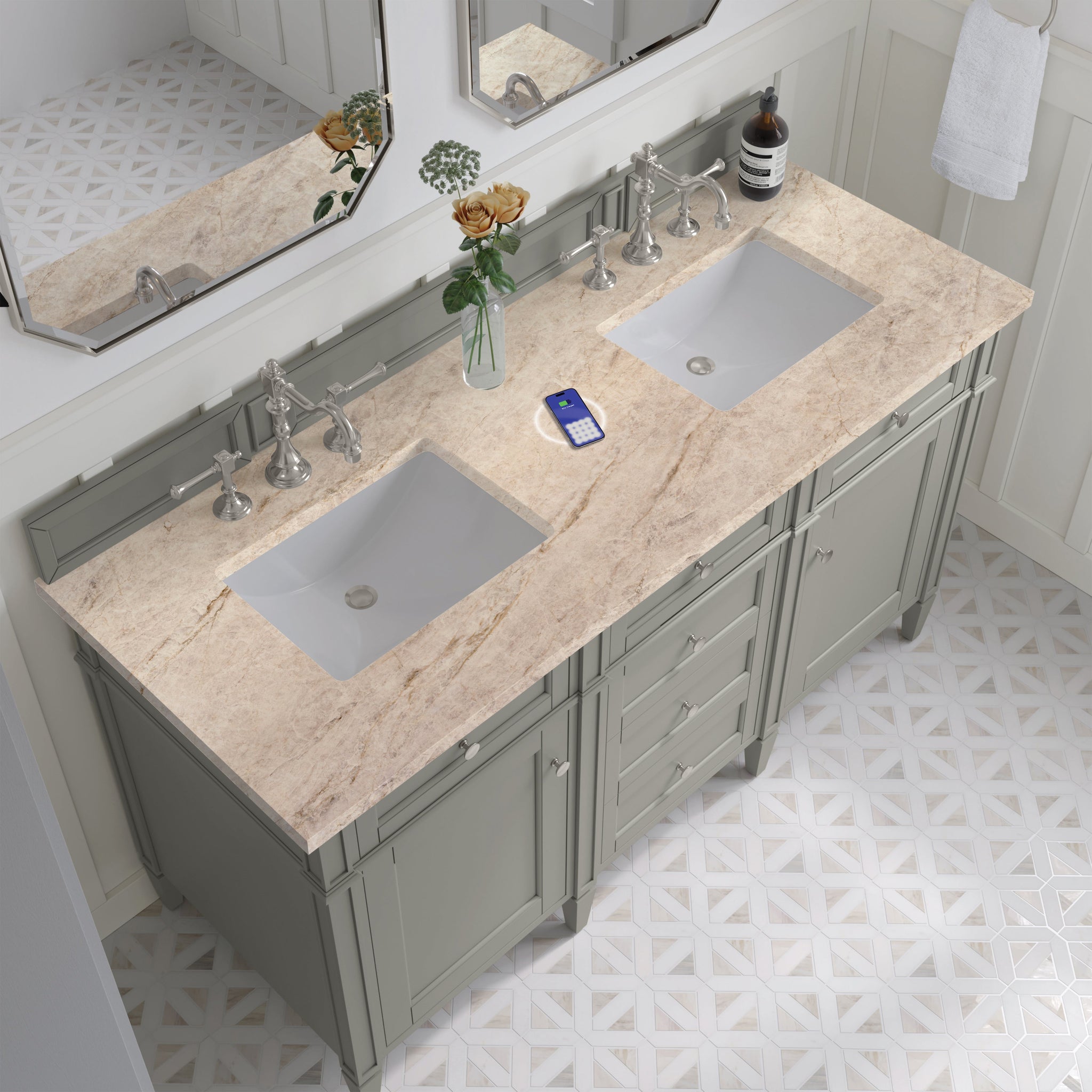 James Martin Brittany 60" Double Bathroom Vanity, Urban Gray by James Martin