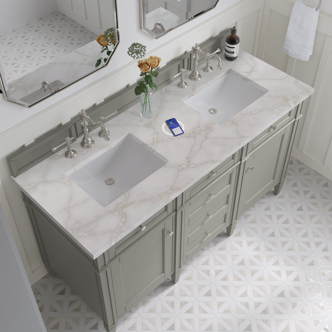 James Martin Brittany 60" Double Bathroom Vanity, Urban Gray by James Martin