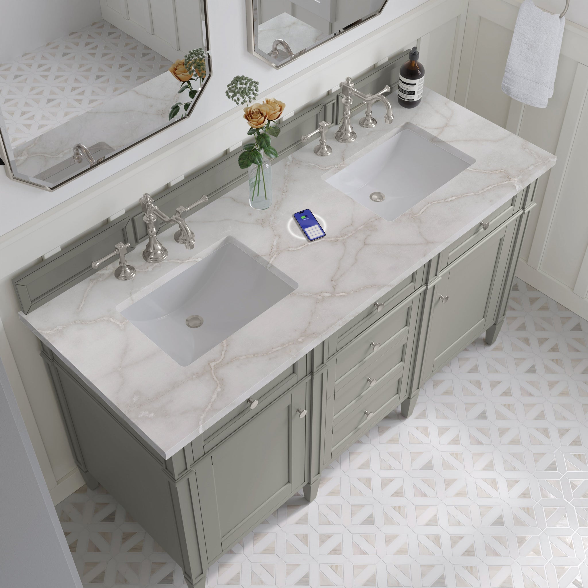 James Martin Brittany 60" Double Bathroom Vanity, Urban Gray by James Martin