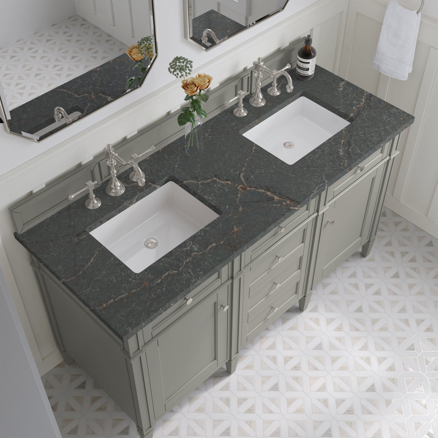 James Martin Brittany 60" Double Bathroom Vanity, Urban Gray by James Martin