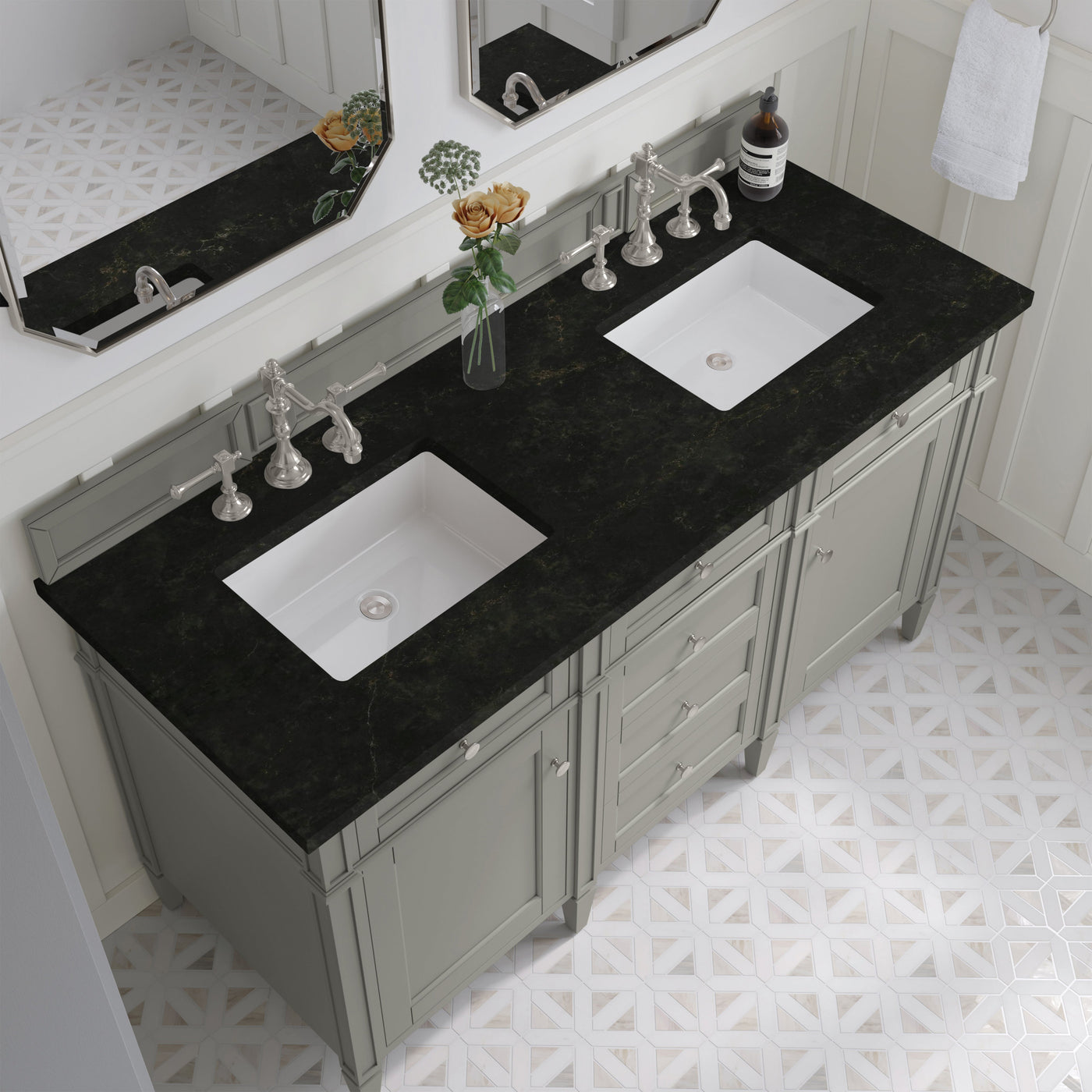 James Martin Brittany 60" Double Bathroom Vanity, Urban Gray by James Martin