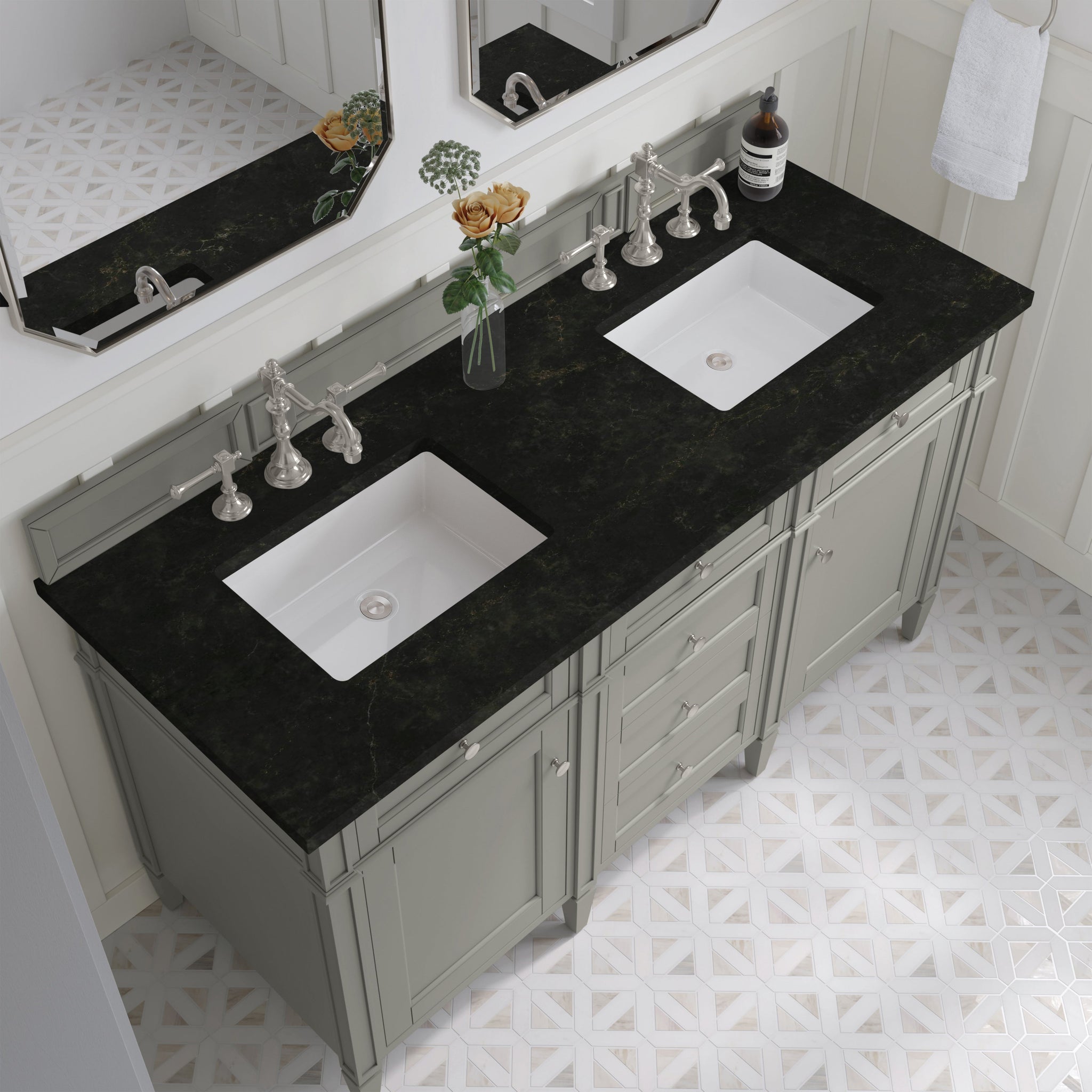 James Martin Brittany 60" Double Bathroom Vanity, Urban Gray by James Martin