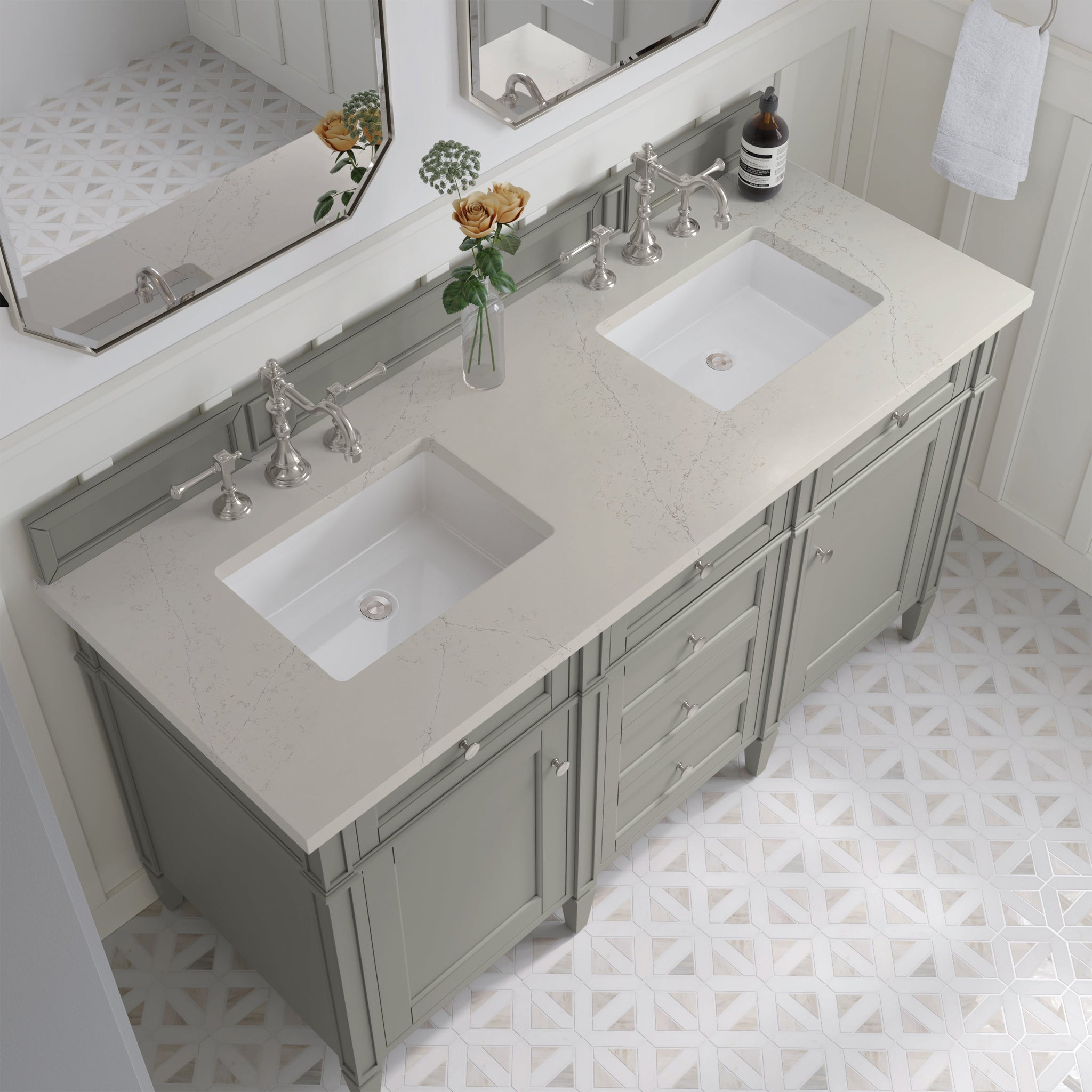 James Martin Brittany 60" Double Bathroom Vanity, Urban Gray by James Martin