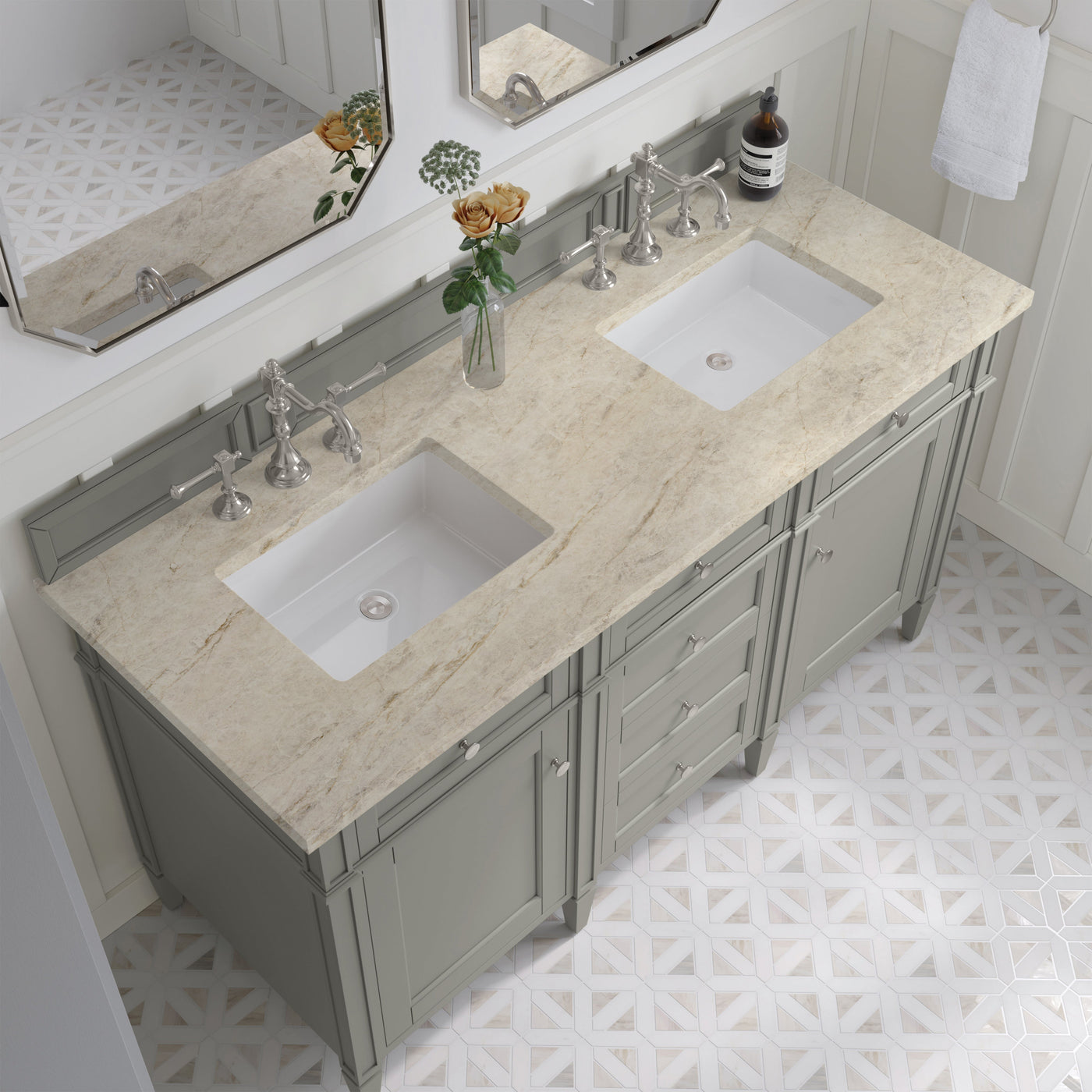 James Martin Brittany 60" Double Bathroom Vanity, Urban Gray by James Martin