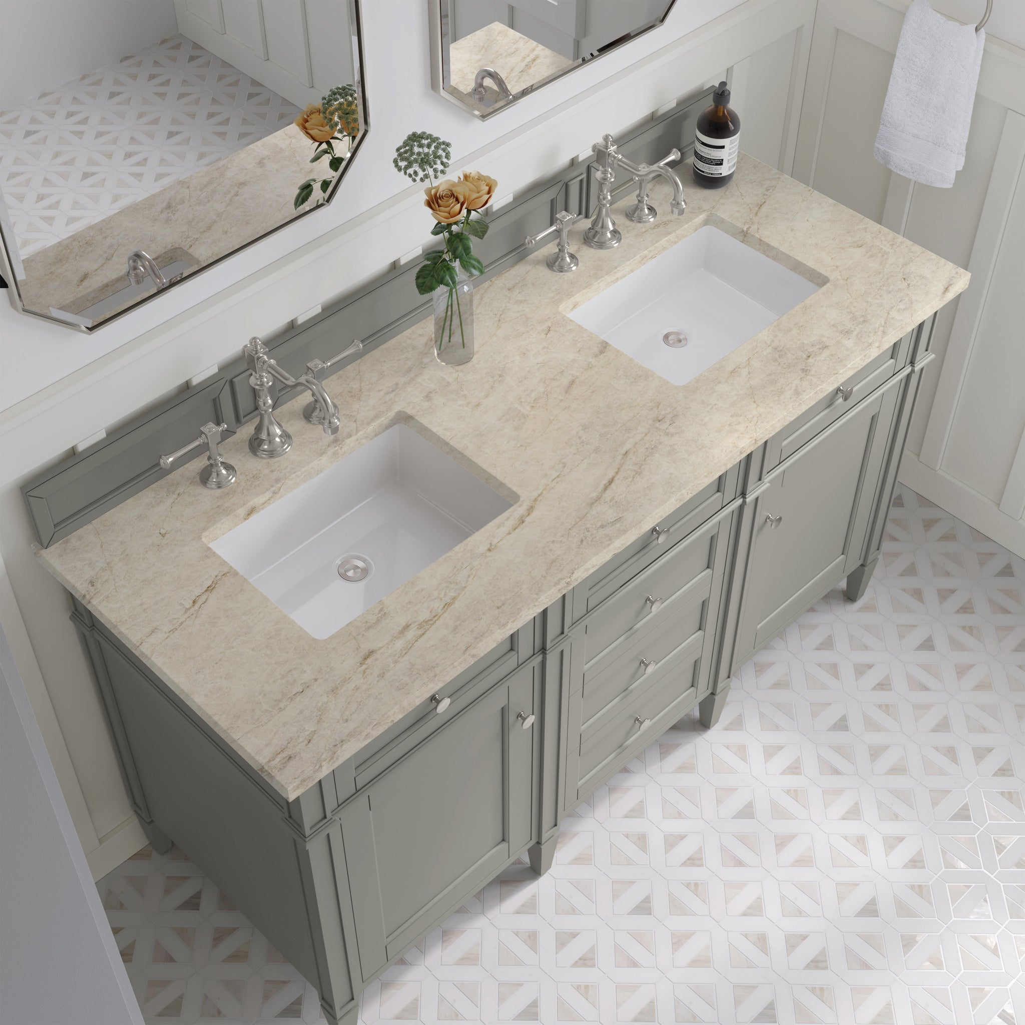 James Martin Brittany 60" Double Bathroom Vanity, Urban Gray by James Martin