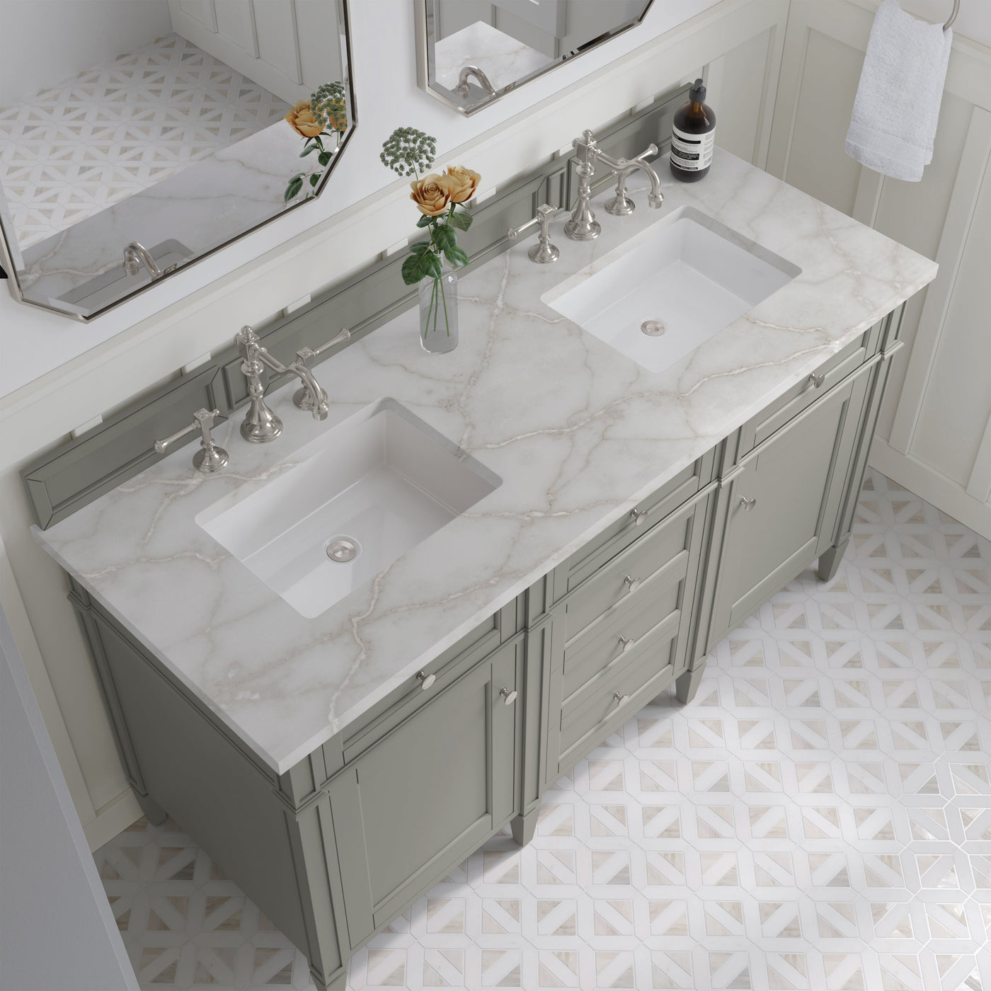 James Martin Brittany 60" Double Bathroom Vanity, Urban Gray by James Martin