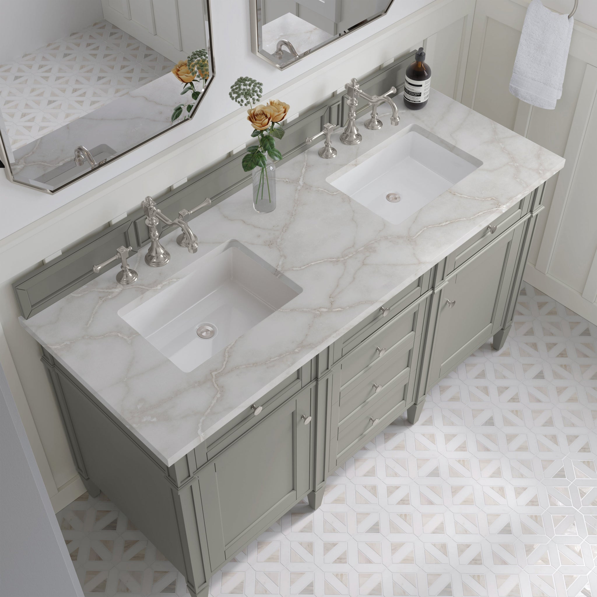 James Martin Brittany 60" Double Bathroom Vanity, Urban Gray by James Martin