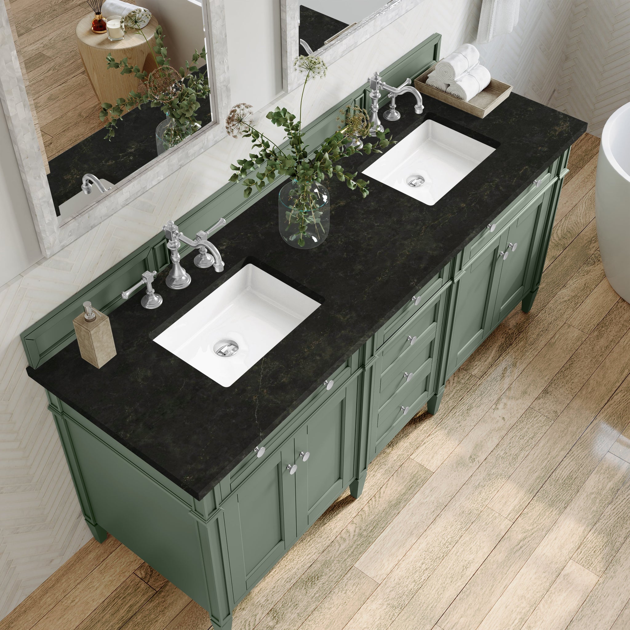 James Martin Brittany 72" Double Bathroom Vanity, Smokey Celadon by James Martin