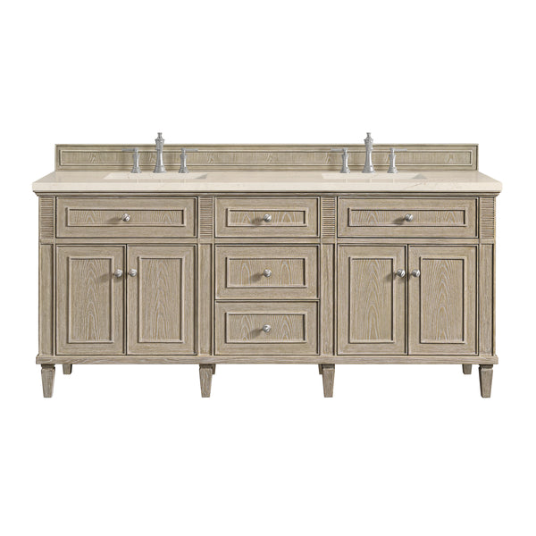 James Martin Lorelai 72" Double Bathroom Vanity, Whitewashed Oak