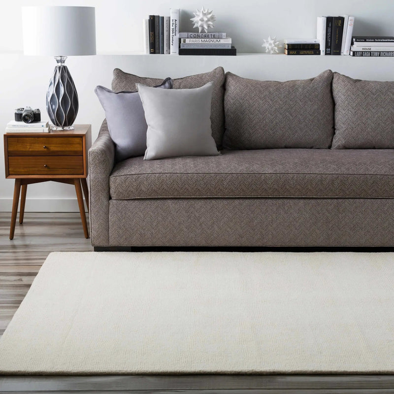 Brockton Solid Light Beige Wool Rug by Boutique Rugs