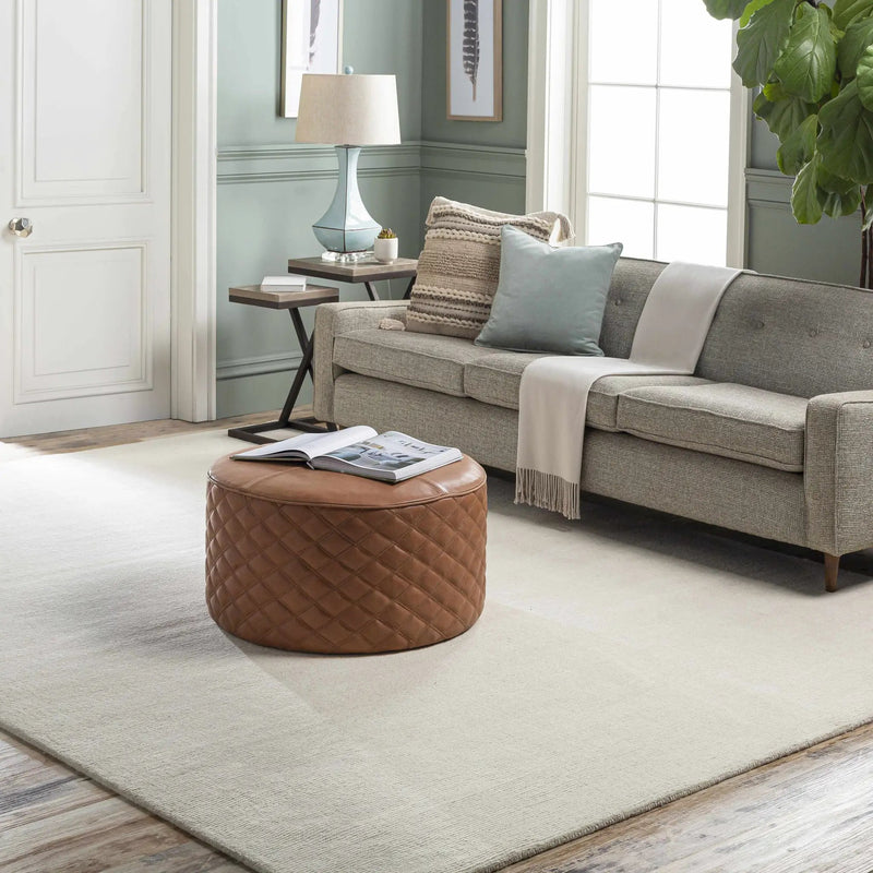 Brockton Solid Light Beige Wool Rug by Boutique Rugs