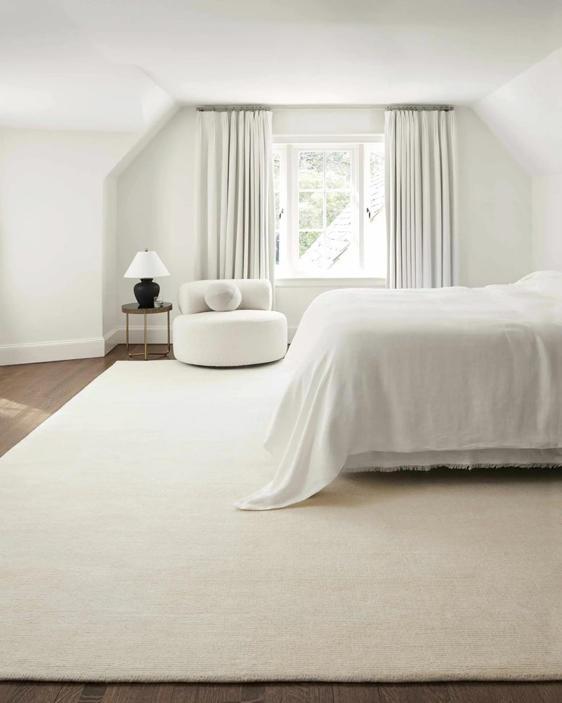 Brockton Solid Light Beige Wool Rug by Boutique Rugs