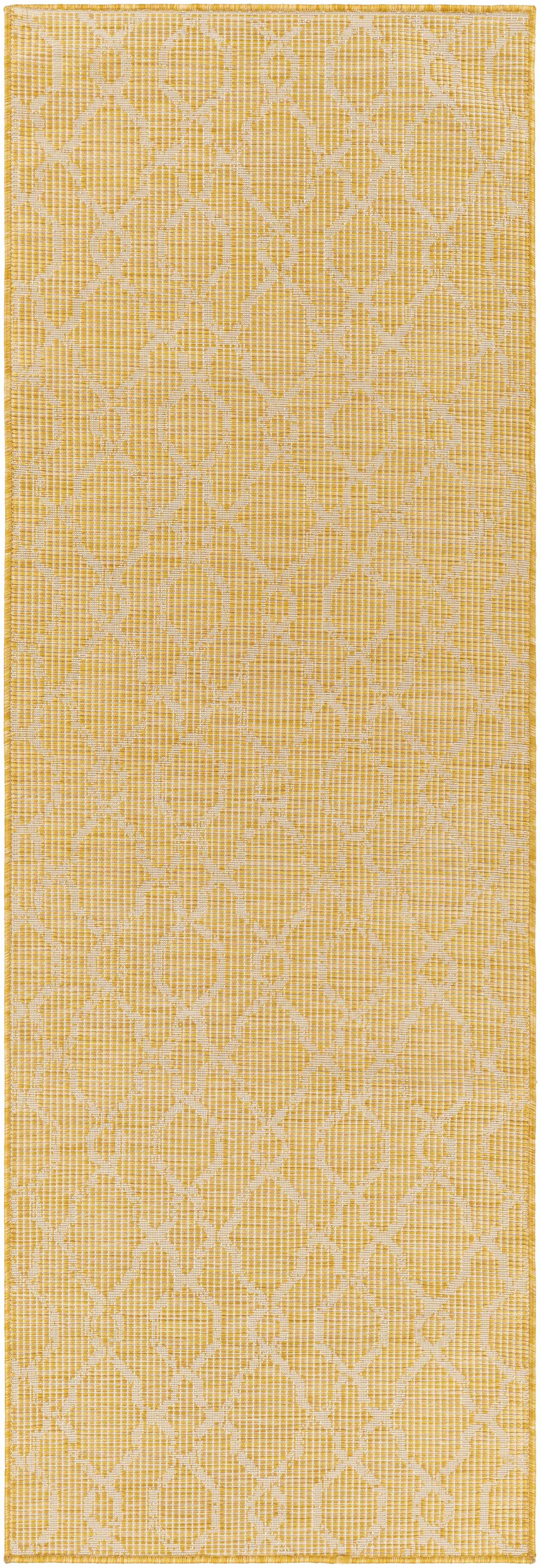 Brocton Yellow Flatweave Outdoor Rug - Clearance by Boutique Rugs