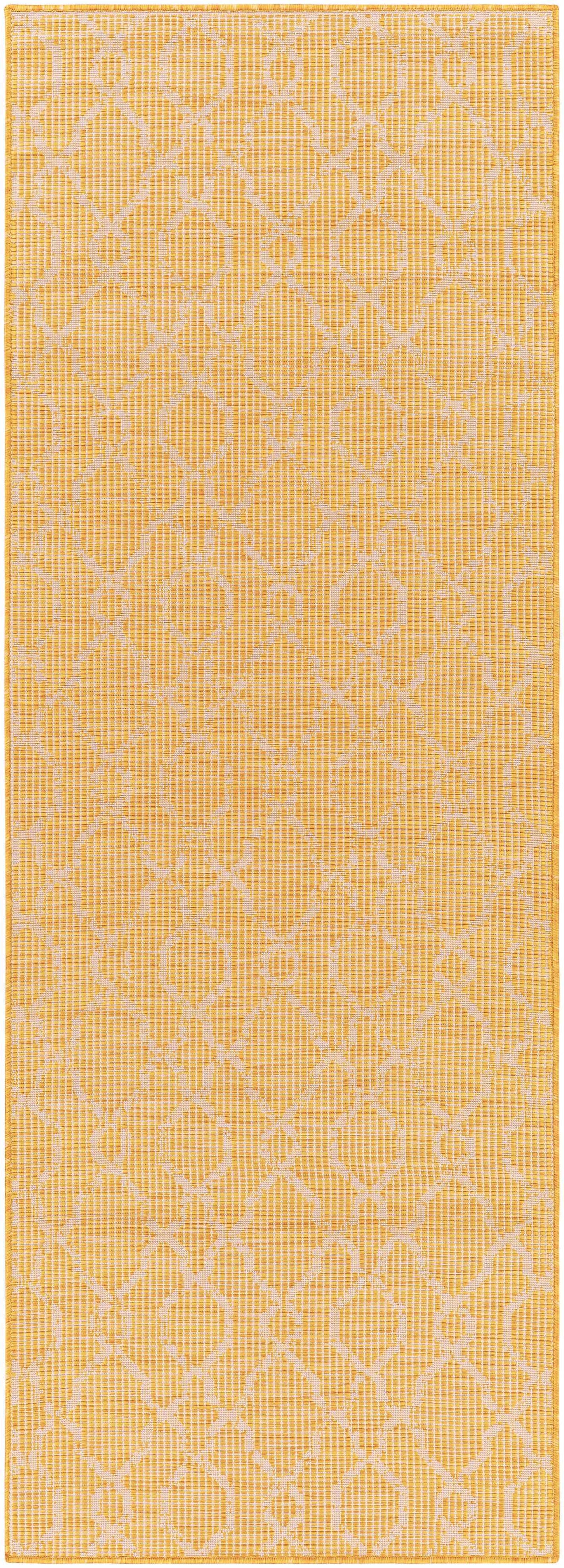 Brocton Yellow Flatweave Outdoor Rug - Clearance by Boutique Rugs