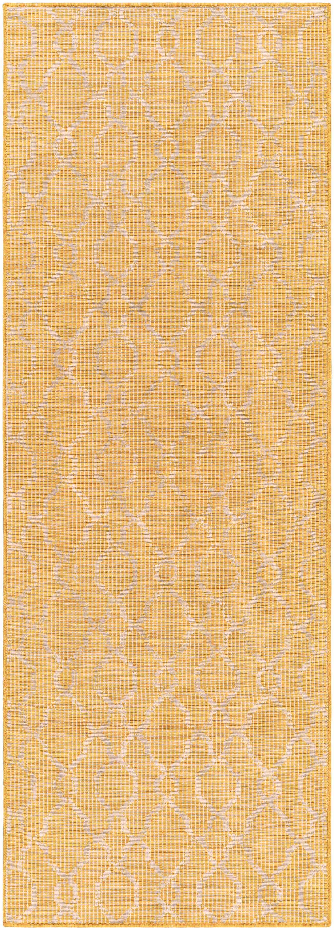 Brocton Yellow Flatweave Outdoor Rug - Clearance by Boutique Rugs