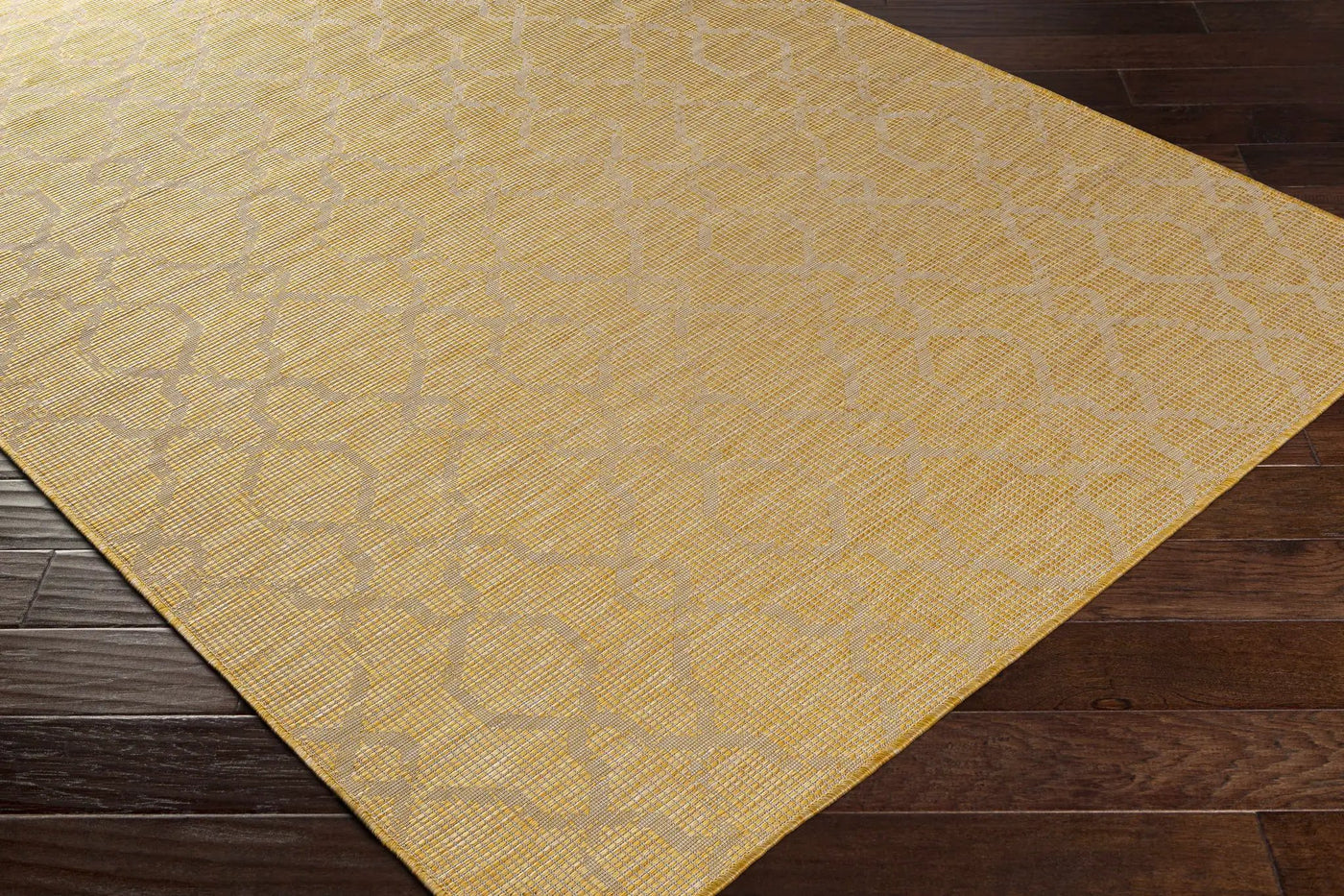 Brocton Yellow Flatweave Outdoor Rug - Clearance by Boutique Rugs