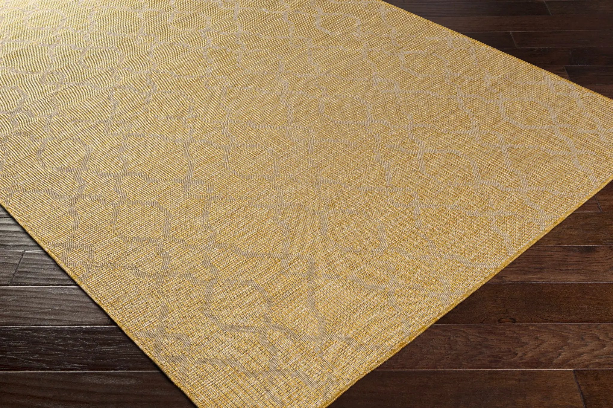 Brocton Yellow Flatweave Outdoor Rug - Clearance by Boutique Rugs