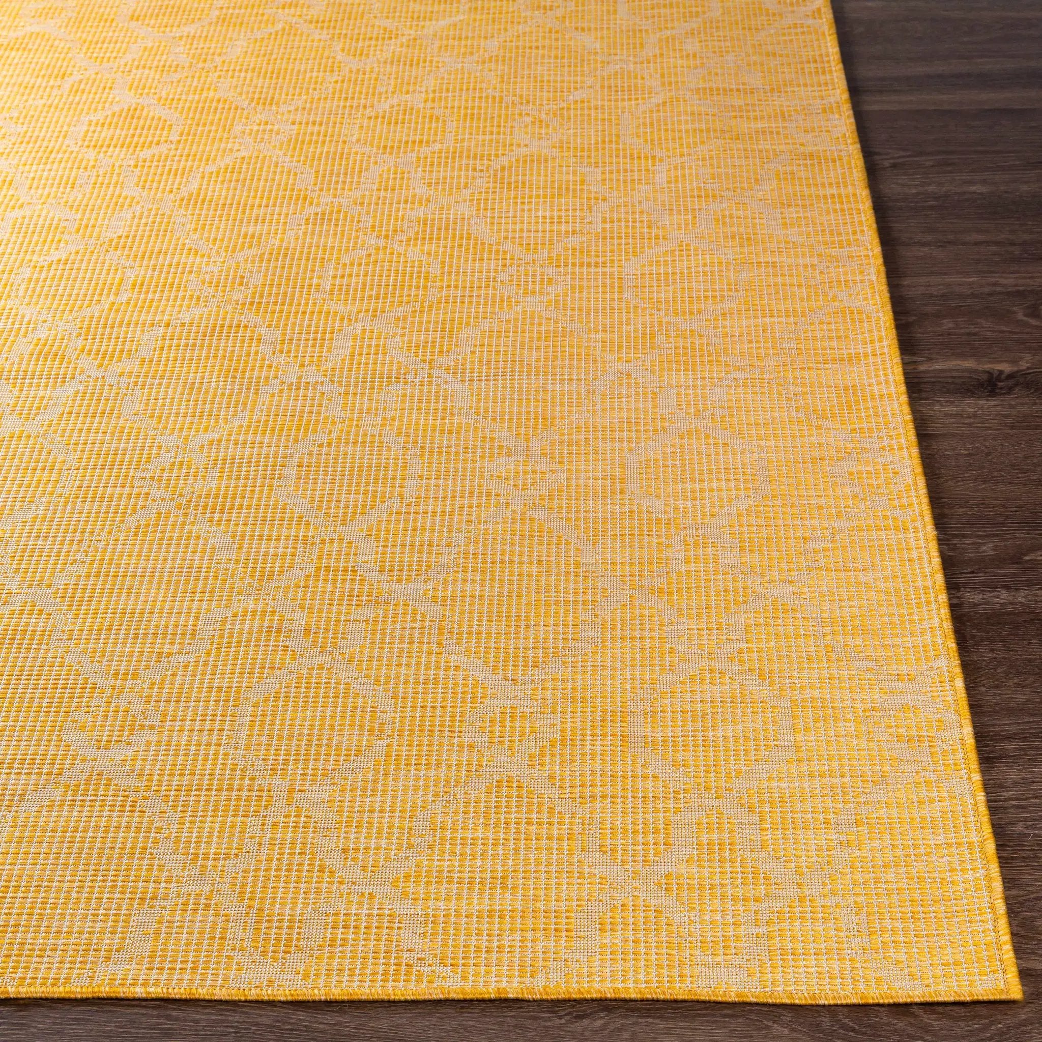 Brocton Yellow Flatweave Outdoor Rug - Clearance by Boutique Rugs