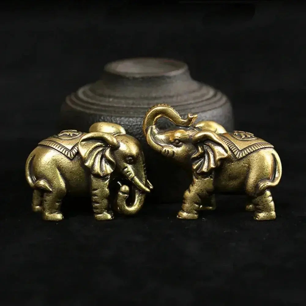 Golden Elephant Figurine Decorative Statue for Elegant Home Decor by House Of Avana