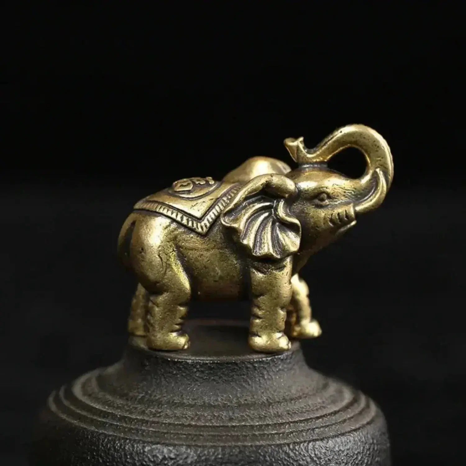 Golden Elephant Figurine Decorative Statue for Elegant Home Decor by House Of Avana