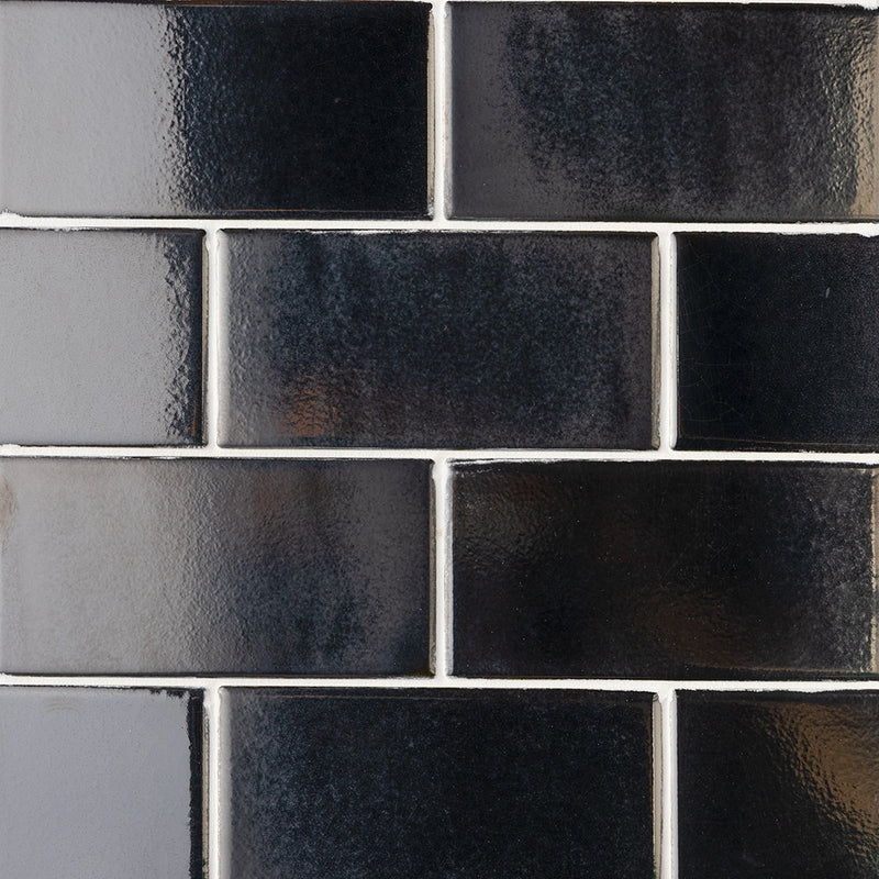 Ebony Multi Finish Subway Ceramic Tiles 3x6 Ceramic Multi Finish 6x6 Tiles — 2