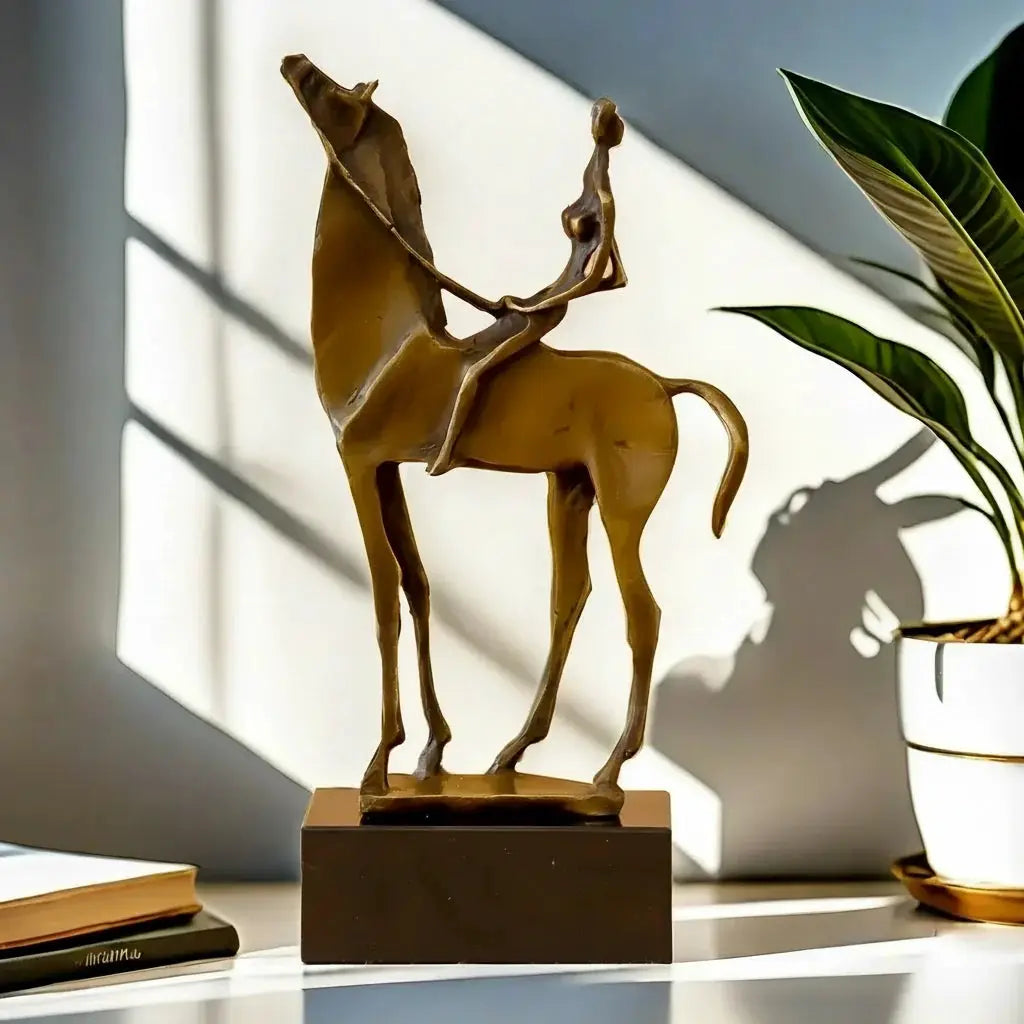 Abstract Horse Rider Sculpture Decorative Statue by House Of Avana