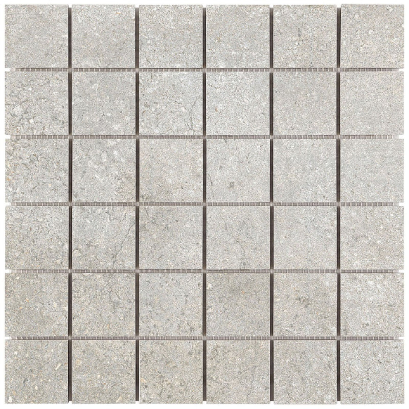 Brooklyn Cemento Argent Honed 2x2 Concrete Look Porcelain Mosaics 12x12 mosaic sheet