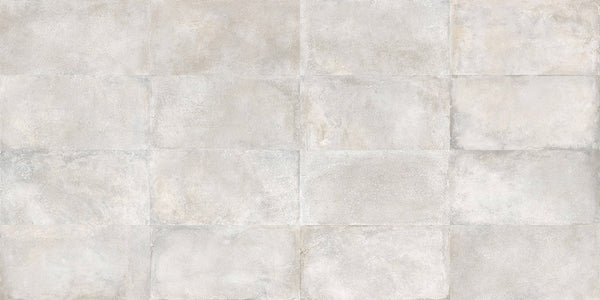 Brooklyn Cemento Argent Honed Concrete Look Porcelain Tiles 12x24, several pieces laid together