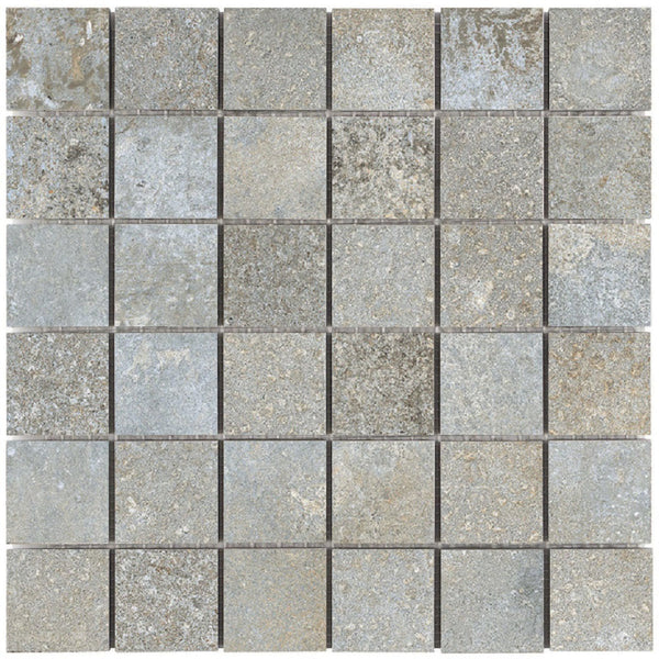 Brooklyn Cemento Greige Honed 2x2 Concrete Look Porcelain Mosaics 12x12