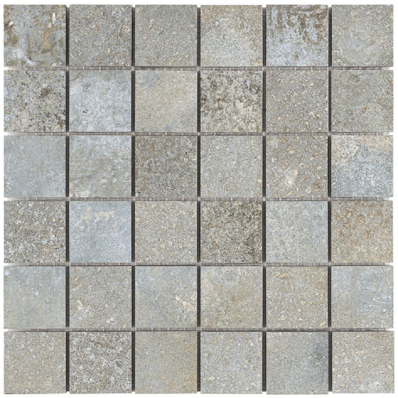 Brooklyn Cemento Greige Honed 2x2 Concrete Look Porcelain Mosaics 12x12 mosaic sheet