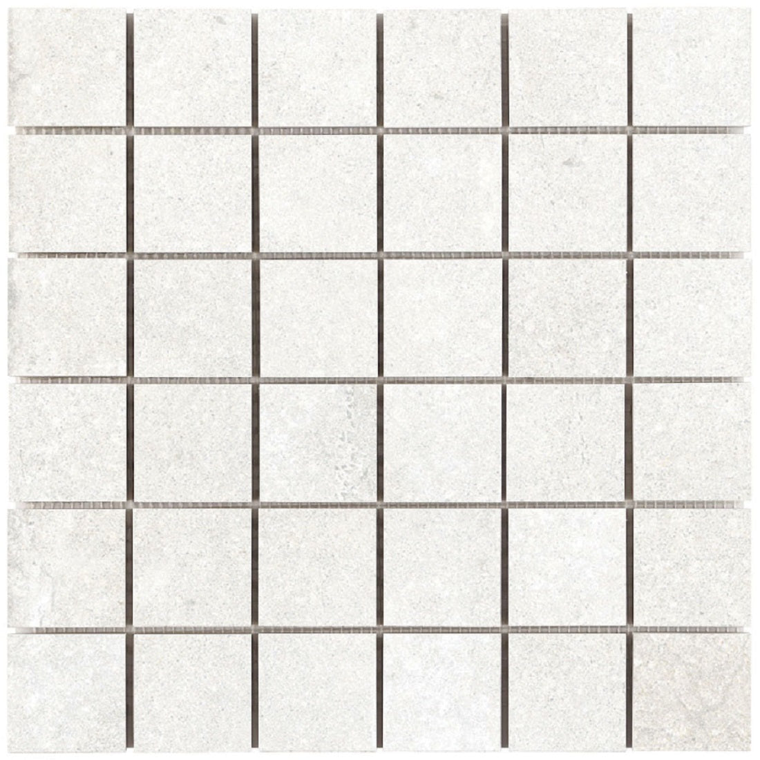 Brooklyn Cemento White Honed 2x2 Concrete Look Porcelain Mosaics 12x12 mosaic sheet