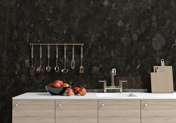 Brown Lapiz Polished Granite Slab Random room scene 2