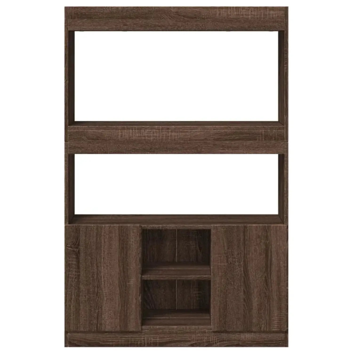 Brown Oak Highboard Cabinet with Modern Design by House Of Avana