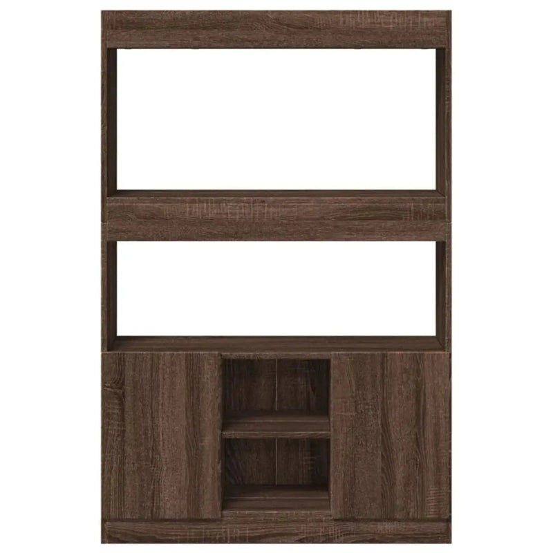 Brown Oak Highboard Cabinet with Modern Design by House Of Avana