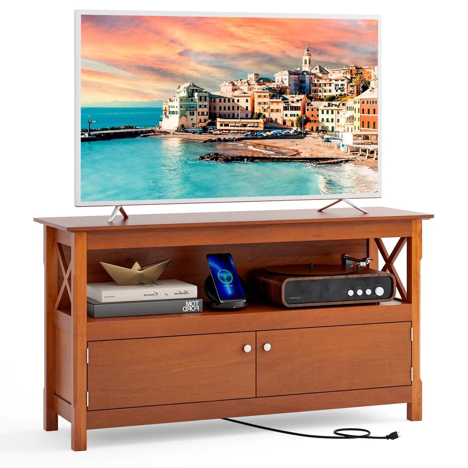 44 Inch Wooden Storage Cabinet TV Stand by DirectDeals