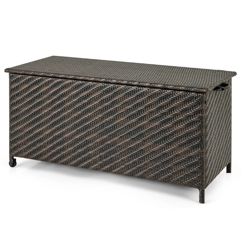 85 Gallon Outdoor Storage Box with Removable Liner and Universal Wheels by DirectDeals