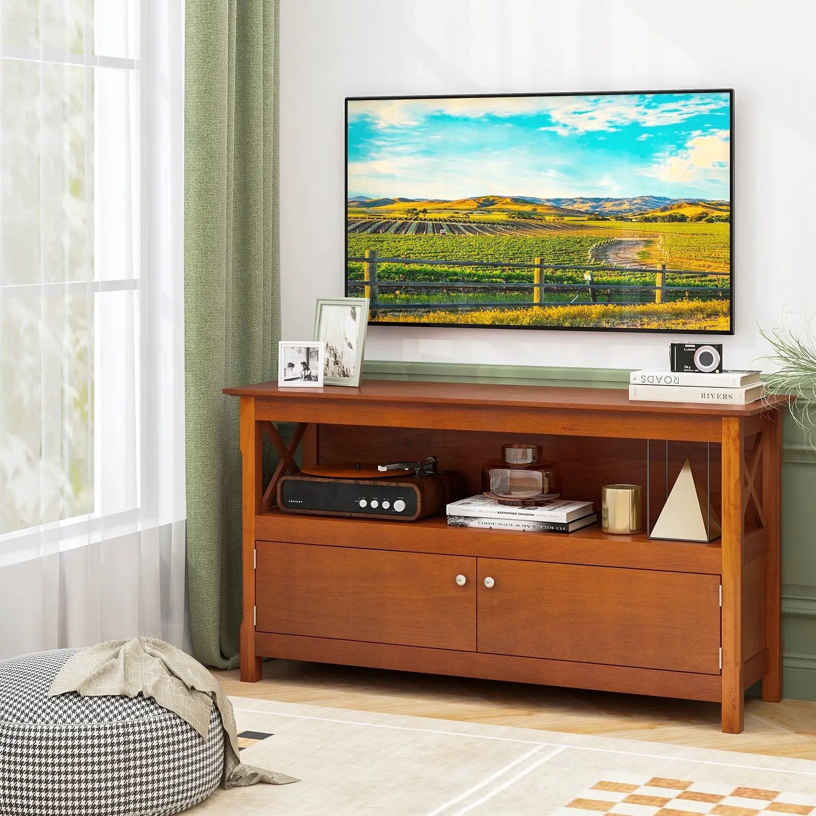 44 Inch Wooden Storage Cabinet TV Stand by DirectDeals