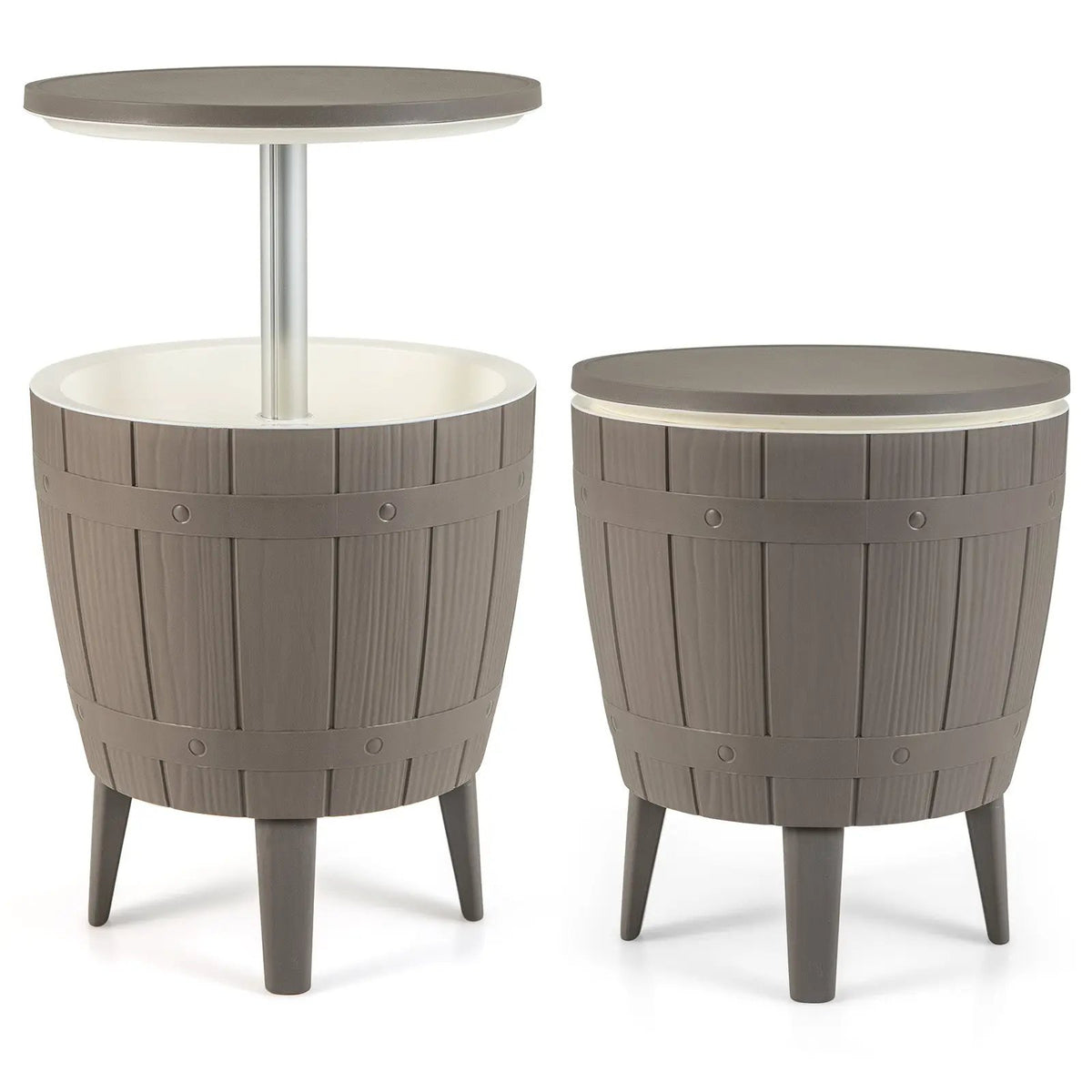 10 Gallon Cooler Bar Table Outdoor Coffee Table Ice Bucket with Telescopic Tabletop for Beer and Wine by DirectDeals