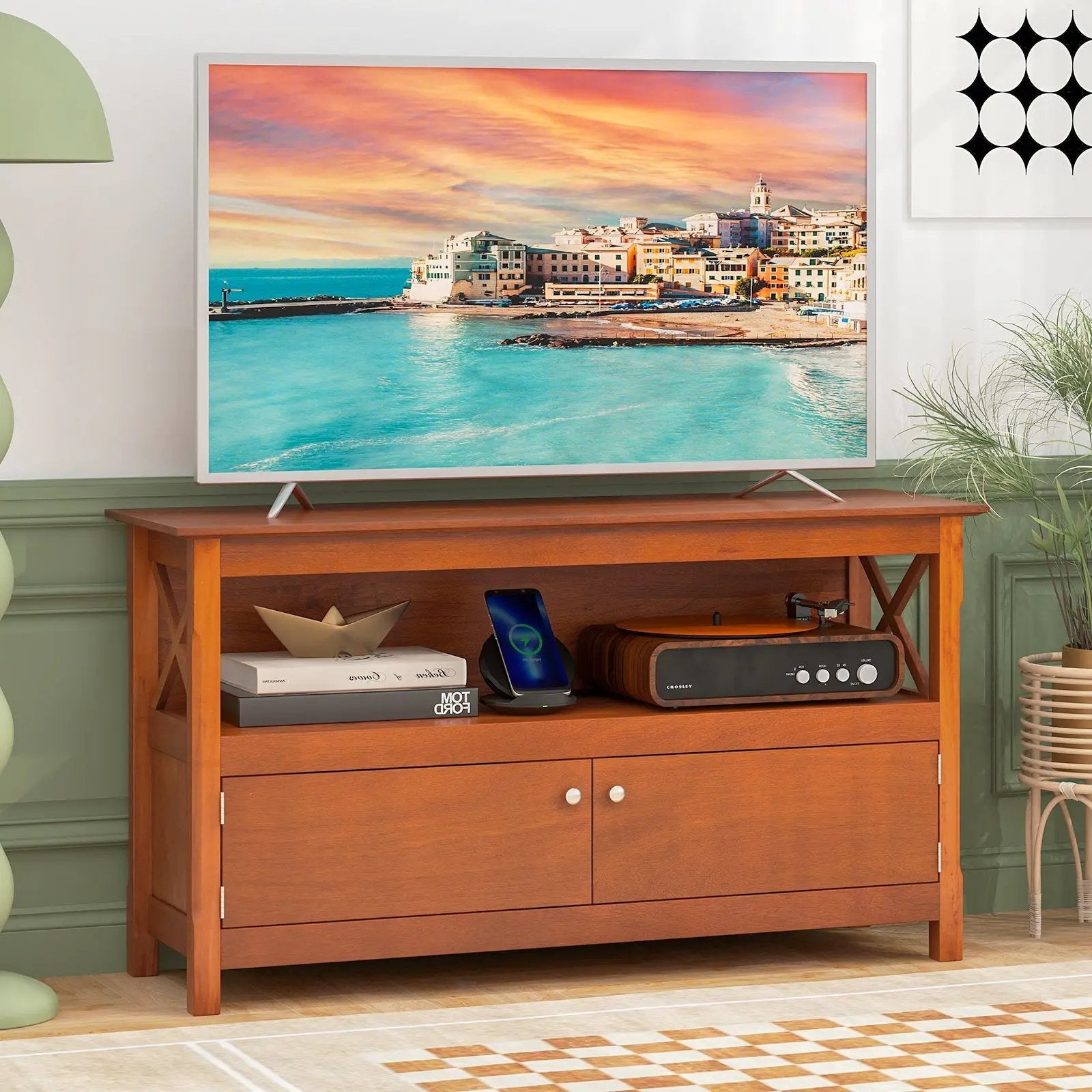 44 Inch Wooden Storage Cabinet TV Stand by DirectDeals